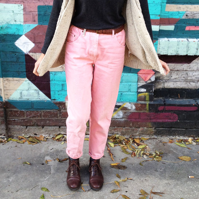 rosafarbene Jeans
