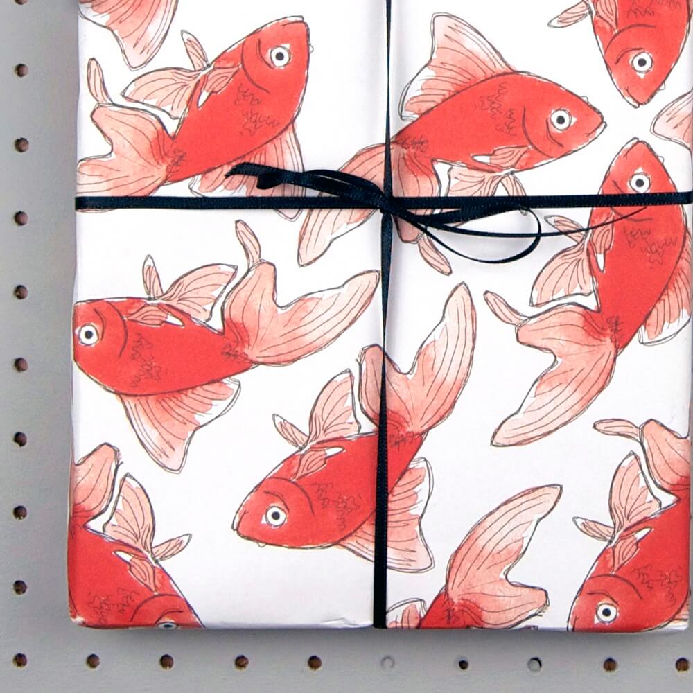 goldfisch geschenkpapier